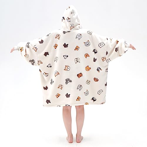 Touchat Oversized Sherpa Fleece Wearable Blanket Hoodie — view 6