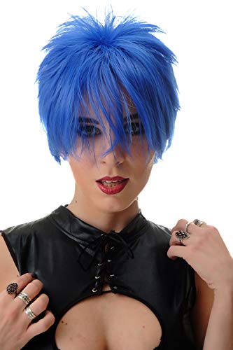 WIG ME UP - BLUE144-T2512 Lady Quality Wig short naughy spiky 80s style teased Wave Punk blue, Lavender blue (T2512), Länge: ca. 30 cm