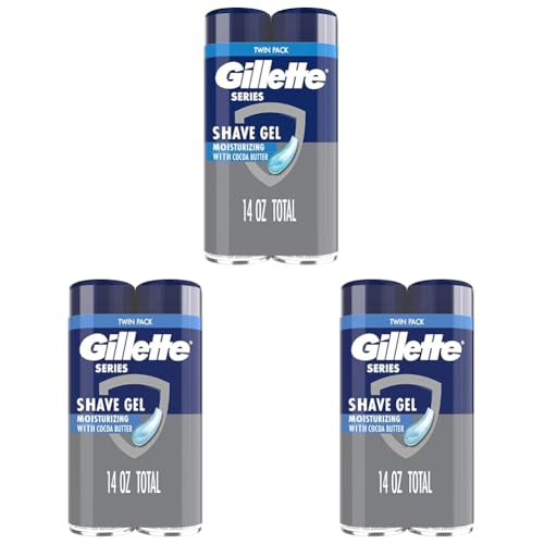 Image of Gillette Series 3X Action Shave Gel, Moisturizing Twin Pack (7 Ounce Each) (Pack of 3)
