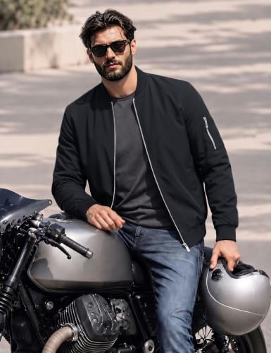 Image of MAGCOMSEN Men's Jacket Lightweight Windbreaker Bomber Jacket Windproof Casual Jacket Zip Up Coats Outwear with 5 Pockets