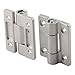 Adjustable Torque Damping Hinge for Furniture & Industrial Cabinets – Zinc Alloy Flat Mount Stop Positioning Hinge, 360° Rotating, 45×35 mm, Black/Silver (2-Pack)(Silver)