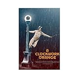 RIPEX Ein Uhrwerk, orangefarbenes Vintage-Filmposter, Leinwand, Poster, Wandkunst, Dekoration, Bild, Gemälde für Wohnzimmer, Schlafzimmer, Dekoration, Rahmen-Stil, 60 x 90 cm