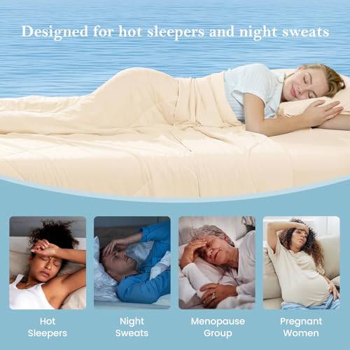 Cozy Bliss Cooling Comforter Queen Size, Cooling Blankets for Hot Sleepers and Night Sweats, Yellow Summer Comforter for Queen Size Bed, Breathable Soft Lightweight Silk Smooth