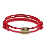 BDRIUOCNE Handmade Woven Buddha Thread Bracelet for Protection and Good Luck, Red String Bracelet for Women and Men, Charm for Love One (Red string with gold bead)