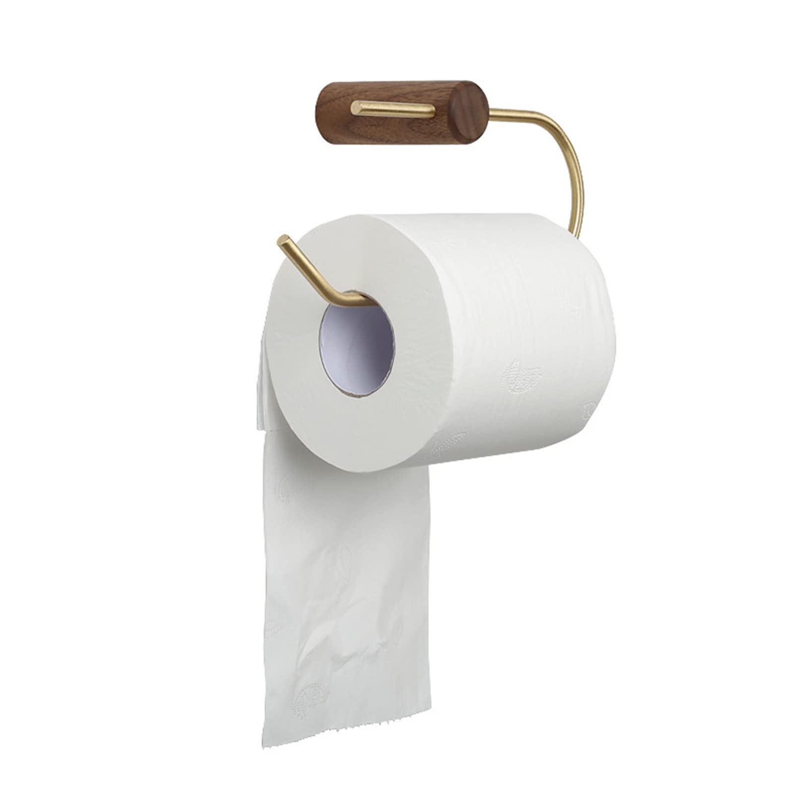 Kreatywny uchwyt na ręczniki papierowe z litego drewna i stojak na papier toaletowy do kuchni i jadalni - stylowy naturalny brązowy design 20 cm, idealny do dekoracji domu