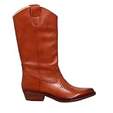  Felmini - Damen Schuhe - Verlieben Gerbera 7962 - Cowboy & Biker Stiefel - Echtes Leder - Braun - 37 EU Size