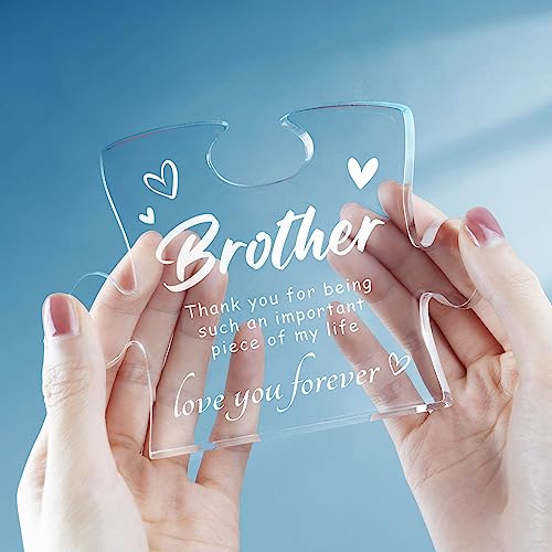 Gifts for Brother, Brother Gifts from Sister, 4.9 x 3.7 inch Acrylic Block, Birthday Fathers Day Graduation Wedding Christmas Gift for Brothers, Best Brothers Gift Ideas