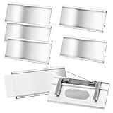 5 Stück Aluminium Namenschilder mit Starkem Doppelmagnet, Namensschilder für Kleidung Magnet mit Sicherheitsnadeln,Professionell Magnet Namensschild mit Papierschlitz,Ca. 72x 35 mm