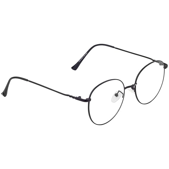 Roshfort Unisex Eyeglasses For Men Women Spectacle Frames Light Weight Blue Ray Blocking Glasses For Computer Zero Power Bluecut lens Round Medium Size M-3140