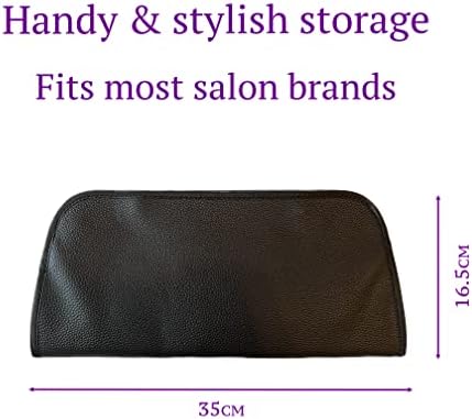 New: Hair Straightener Flat Iron Leather Pouch by j&m - Stylish Travel Storage Bag - Fits ghd, BaByliss, LOréal & Most Brands - Magnetic Closure (Black)
