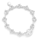 equilibrium Contemporary Silver Plated Circle Twist Bracelet, Geometric Design, 1.9 x 0.9 x 0.4 cm