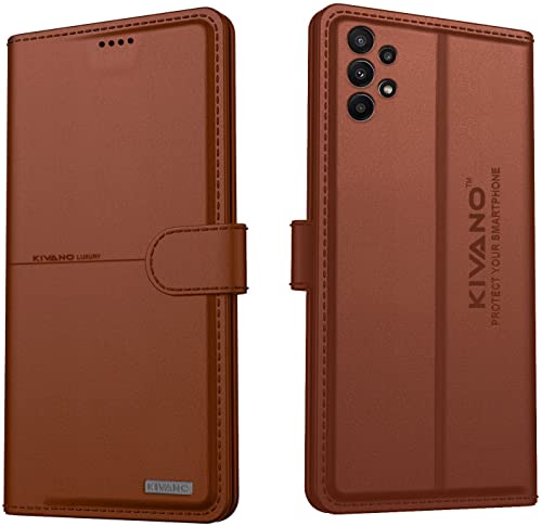 Image of KIVANO Compatible with Samsung Galaxy A23 4G Flip Cover | Leather Finish | Inside Pockets & Inbuilt Stand | Shockproof Wallet Style Magnetic Closure Back Cover Case