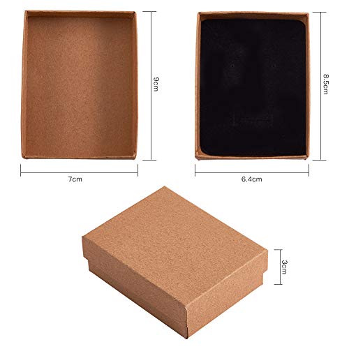 UR URLIFEHALL Lot de 12 boîtes à bijoux en papier kraft rempli d'éponge à l'intérieur – vue 7