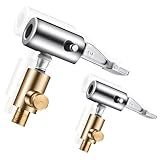 Jitrendo 2 Pcs Gold and Silver Air Chuck,Car Air Pump Connector,Lock Inflate Locking Air Chuck,Metal Lock On Air Chuck Tire Inflator Hose Adapter,Suitable for Most Car Models