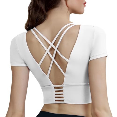 Soutien-gorge de sport à dos ouvert et chemise de yoga stretch