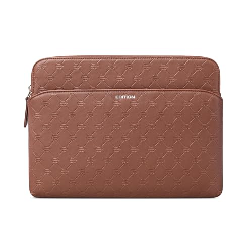 Comfyable x Edition Tablet Sleeve 11 Inch, Compatible with 11" iPad Air/Pro M4 2026, Smart/Magic Keyboard with Pencil Holder, Faux Leather Case with a Front Zip Pocket for Men Women, Brown