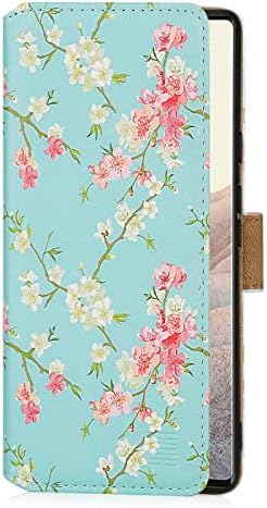32nd Floral Series 2.0 - Design PU Leather Book Wallet Case Cover for Google Pixel 6, Designer Flower Pattern Wallet Style Flip Case With Card Slots - Spring Blue