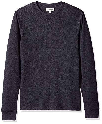 Amazon Brand - Goodthreads Men's Long-Sleeve Slub Thermal Crewneck, Heather Charcoal, Large