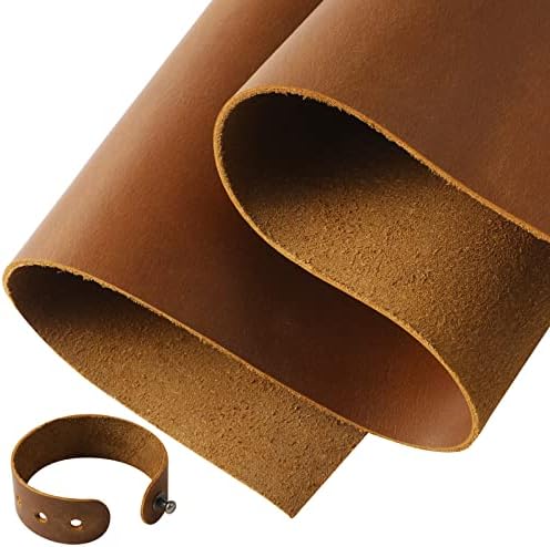RingSun Bourbon Brown 12''X24'' Leather Sheets for Leather Crafts (2mm), Full Grain Leather Tooling Leather