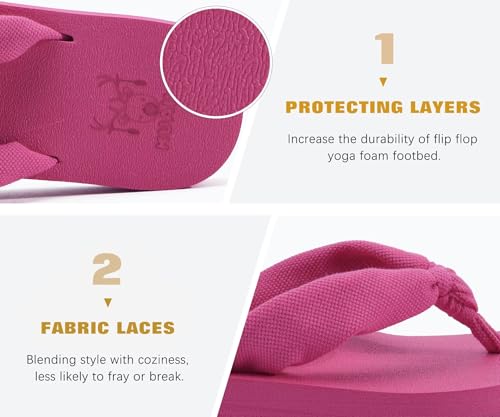 Image of KuaiLu Flip Flops for Women with Arch Support Summer Beach Thong Sandals | Comfortable Yoga Mat Walking Shoes Cushion Slip On Casual Outfits Indoor Outdoor