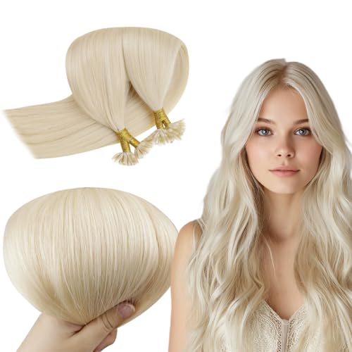 RUNATURE Extension Capelli Veri Cheratina Biondo 45cm 50 Ciocche 50g