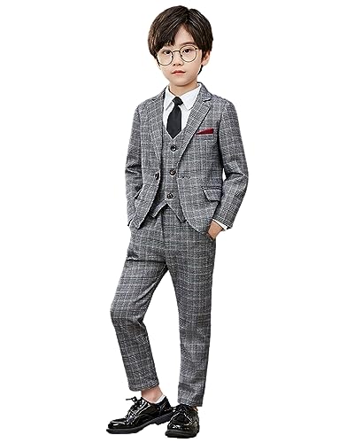 Costume Garçon Pied-de-Poule Idéal pour un Dîner de Gala Chic
