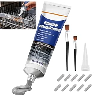 Réparation Panier Lave Vaisselle, Kit de Réparation de Panier de Lave-Vaisselle, Mastic Acrylique Gris, Convient pour l'Élimination de la Rouille et les Réparations Dans les Lave-Vaisselle, 50ml