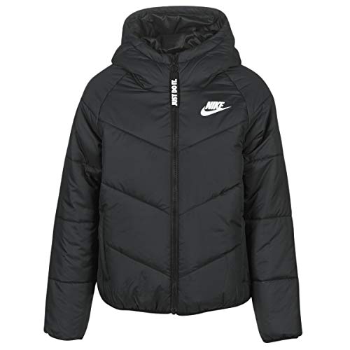 NIKE W NSW WR Syn Fill Jkt HD Hooded Jacket, Mujer, Black/Black/White, S