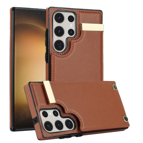 Housse en cuir marron de qualité supérieure compatible avec Samsung Galaxy A14 5G