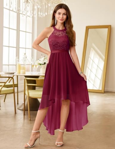 Image of Wedtrend Women's Semi Formal Dresses Halter Bridesmaid Dresses Wedding Guest Dress High Low Prom Dress