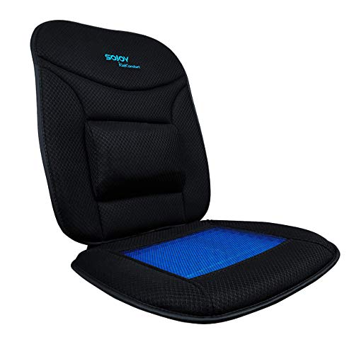 SOJOY iGelComfort Coccyx Orthopedic Lumbar Support Breathable Gel Luxury Support Non-Slip Seat Cushion (Black) (39x20x4)