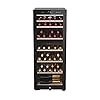 Haier Wine Bank 50 Serie 7 Cantinetta Vino Doppia Temperatura, 77 Bottiglie, Vetro Anti-UV, LED 3D, Controllo tramite App, Libera Installazione, Classe G, 49,7 x 58,5 x 127 cm, Nera - HWS77GDAU1