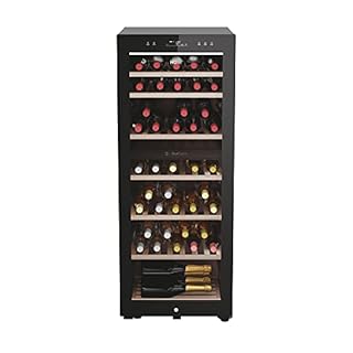 Haier Wine Bank 50 Serie 7 Cantinetta Vino Doppia Temperatura, 77 Bottiglie, Vetro Anti-UV, LED 3D, Controllo tramite App, Libera Installazione, Classe G, 49,7 x 58,5 x 127 cm, Nera - HWS77GDAU1