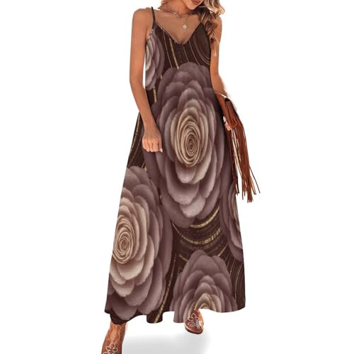 Robe maxi col en V fluide et ample à fleurs luxueuses pour l'été