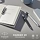Parker IM Kugelschreiber | Mattschwarz mit Chrom-Zierteilen | mittlere Spitze mit blauer Tinte | Geschenkbox