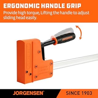 JORGENSEN 48-inch Bar Clamps, 90°Cabinet Master Parallel Jaw Bar Clamp Set, 2-pack