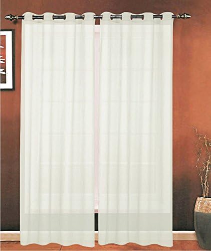 Elegant Comfort Luxury 2-Piece Grommet Sheer Panel/Curtain