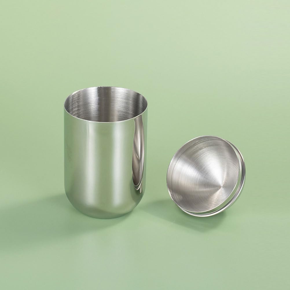 Zerodeko Aufbewahrungsbox mit Deckel, Make-up-Matte für Schminktisch, Make-up-Behälter, Wattepad-Spender, Behälter mit Deckel, Wattestäbchen-Spender, Wattestäbchen-Organizer, Metall,