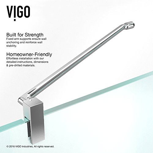 Vigo Vg6011Chcl48 30.25" -46.0" W -73.38" H Frameless Hinged Rectangle Shower Enclosure With Clear 0.38" Tempered Glass And Stainless Steel Hardware In Chrome Finish With Reversible Handle #TOP7