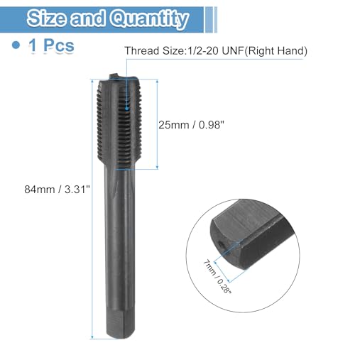 QUARKZMAN Gerade Nut Schraubhähne 1/2-20 UNF 2B Gewinde HSS6542 Schwarz Nitridbeschichtet Maschinengewindeschneidfräser Gewindeschneidwerkzeuge