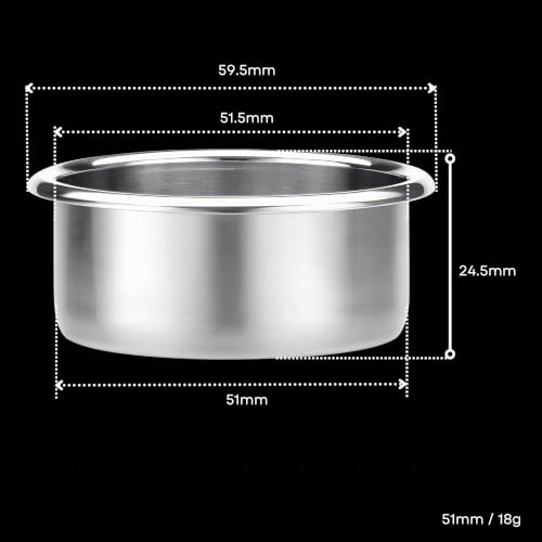 Normcore 51 mm Präzisions-Hochabsaugfilter, Siebträgerkorb-Kaffeefilter, 18 g bodenloser Siebträger… – Ansicht 5