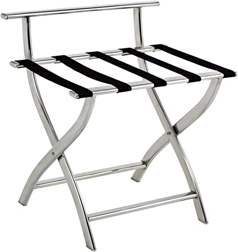 bingomiynhg Portaequipajes para habitación de huéspedes, Soporte Plegable para Maleta, portaequipajes para Hotel, Respaldo, Tubo en Forma de Huevo, portaequipajes de Acero Inoxidable, Cuatro c