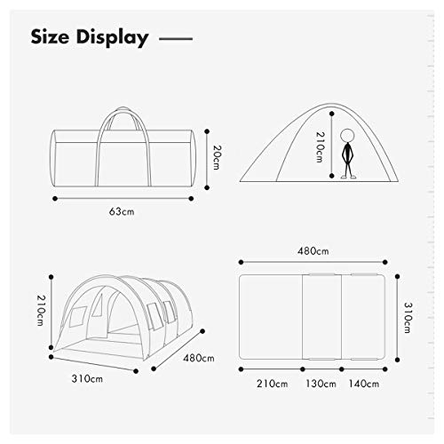 Carpa impermeable portátil para 8-10 personas miniatura 2