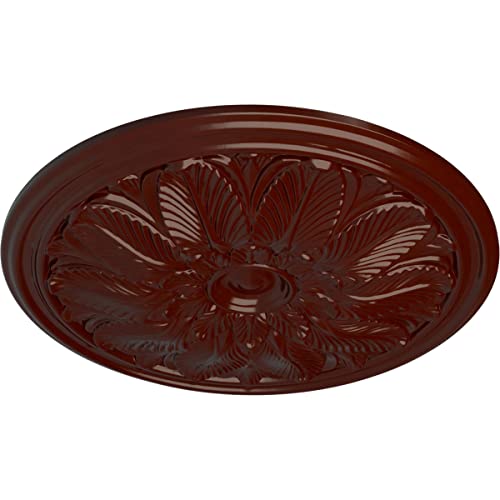 Image of Ekena Millwork CM22BOBMF 22 5 /8 OD x 1 3 /4 P Bordeaux Ceiling Medallion (fits Canopies up to 3 1 /4), Brushed Mahogany
