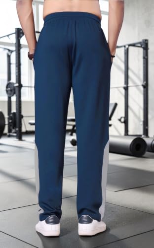 Image of Flapfit Men's Solid Pattern Spandex Track Pant with Ankle Length Drawstring Closure Type and Loose Fit Jogger Style