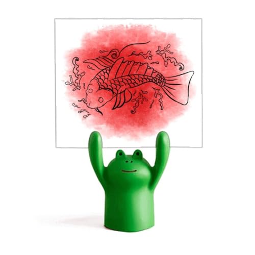 Support de mémo poisson japonais porte note bois et métal pour bureau