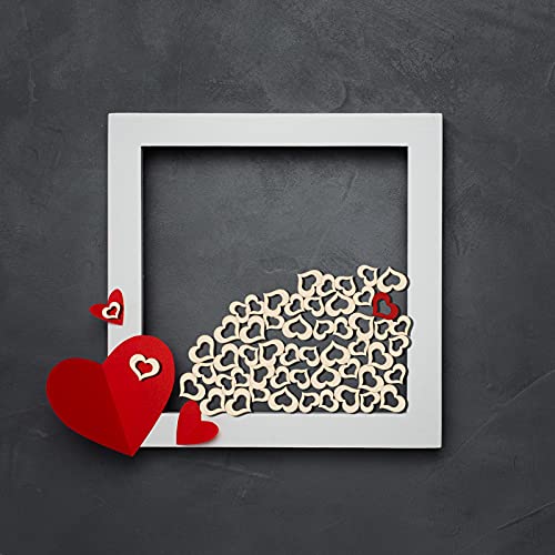 TAIYOU 150 Pezzi Cuore Legno Fette cavo Naturale