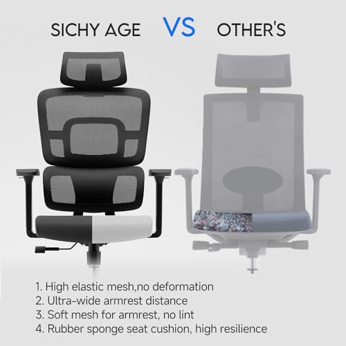 Image of Drafting Chair, Ergonomic Tall Office Chairs for Standing Desk, Home Office Desk Chair with Lumbar Support and Adjustable Flip-up Armrests & footrest (04black)