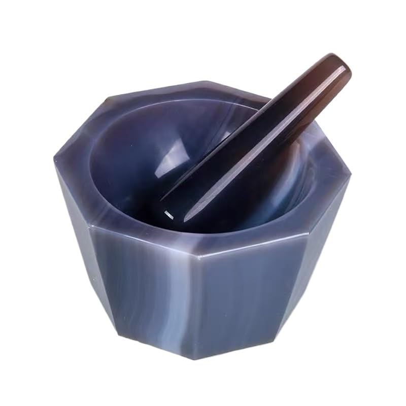 Deepen Natural Agate Mortar with Rod Laboratory Grinding Tank 60mm, 80mm, 90mm(130x108x45mm)