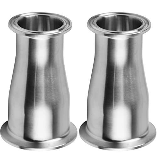 Beduan Reducer Tri Clamp Ferrule Stainless Steel 304 Sanitary Fitting 2" Tube OD to 1-1/2" Tube OD(Pack of 2) by beduan - Used condition - US$20.94